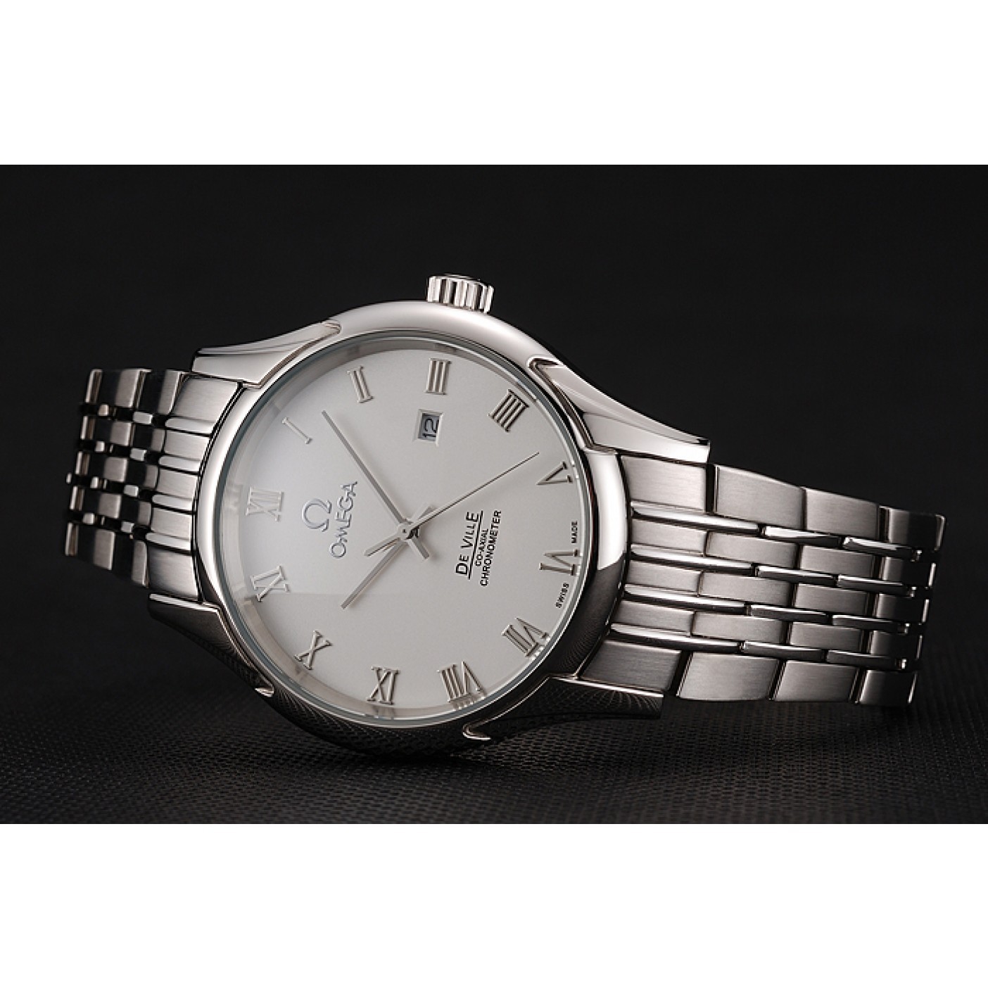 Omega De Ville White Dial Roman Numerals Stainless Steel Case And Bracelet 1453791