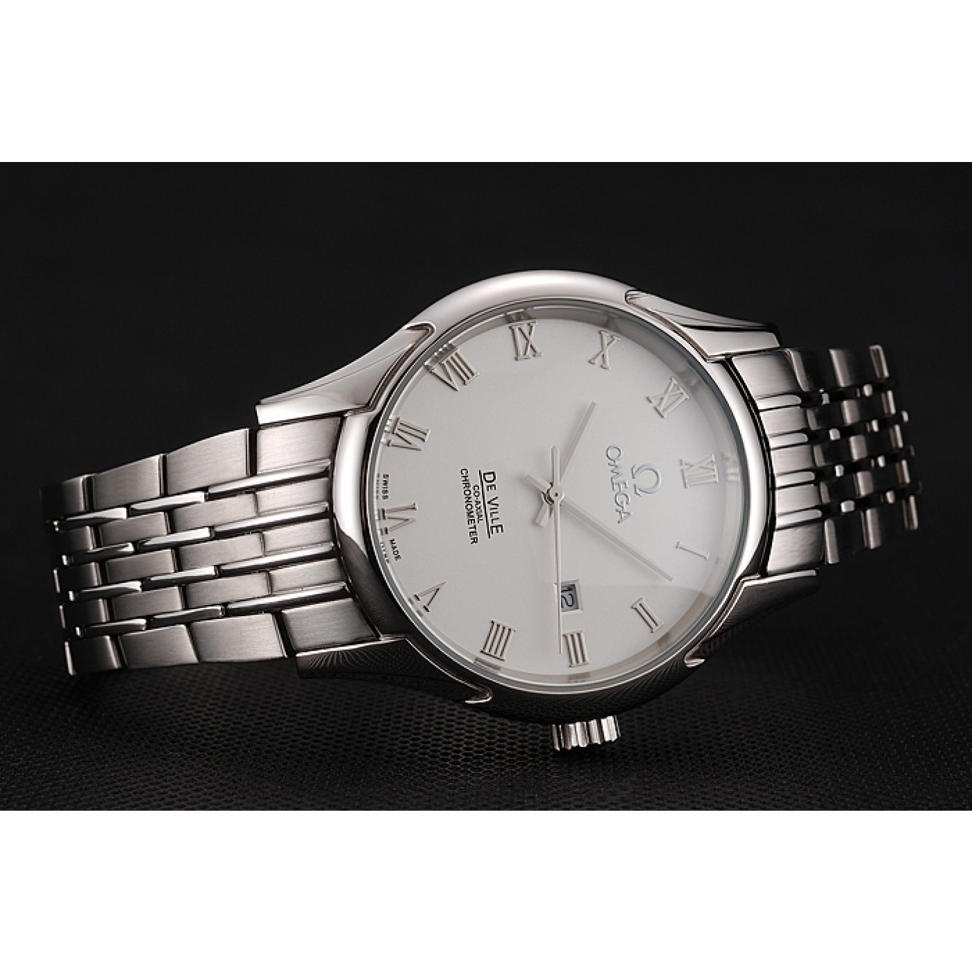 Omega De Ville White Dial Roman Numerals Stainless Steel Case And Bracelet 1453791