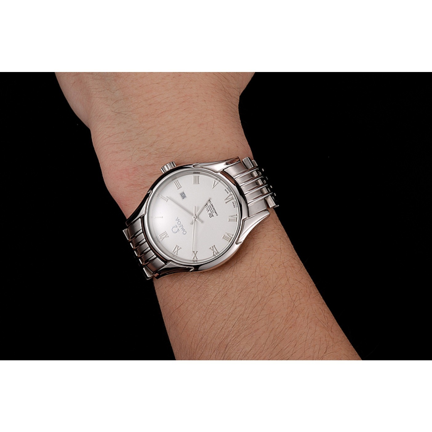 Omega De Ville White Dial Roman Numerals Stainless Steel Case And Bracelet 1453791