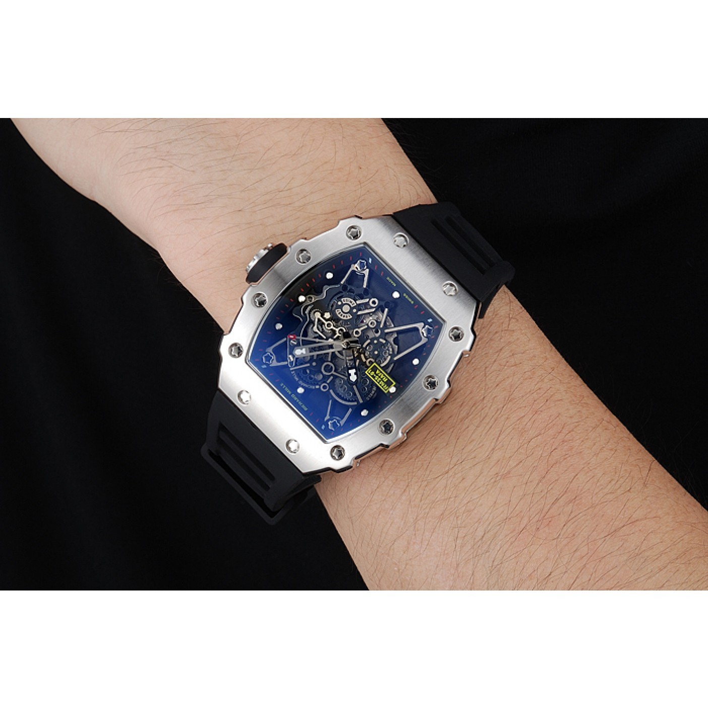 Richard Mille RM 35-01 Rafael Nadal Silver Case Black Rubber Bracelet 1454198