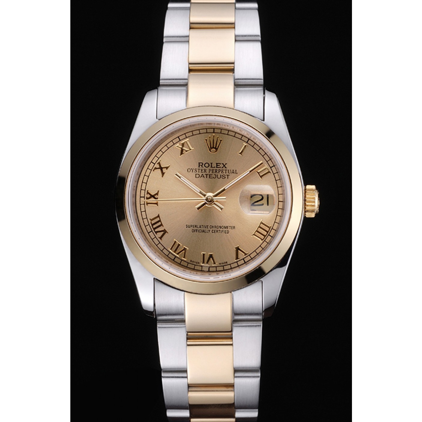 Rolex Datejust Stainless Steel And Gold Case Gold Dial 622265