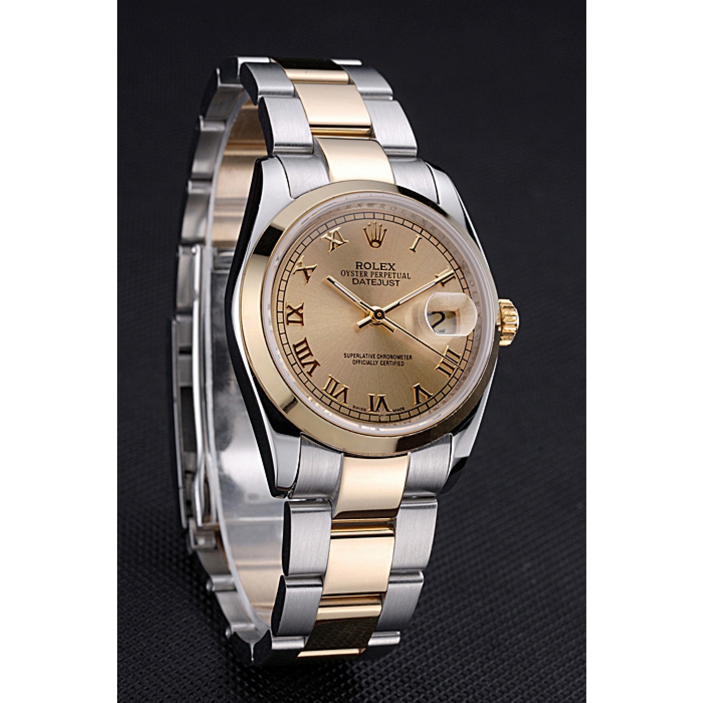 Rolex Datejust Stainless Steel And Gold Case Gold Dial 622265