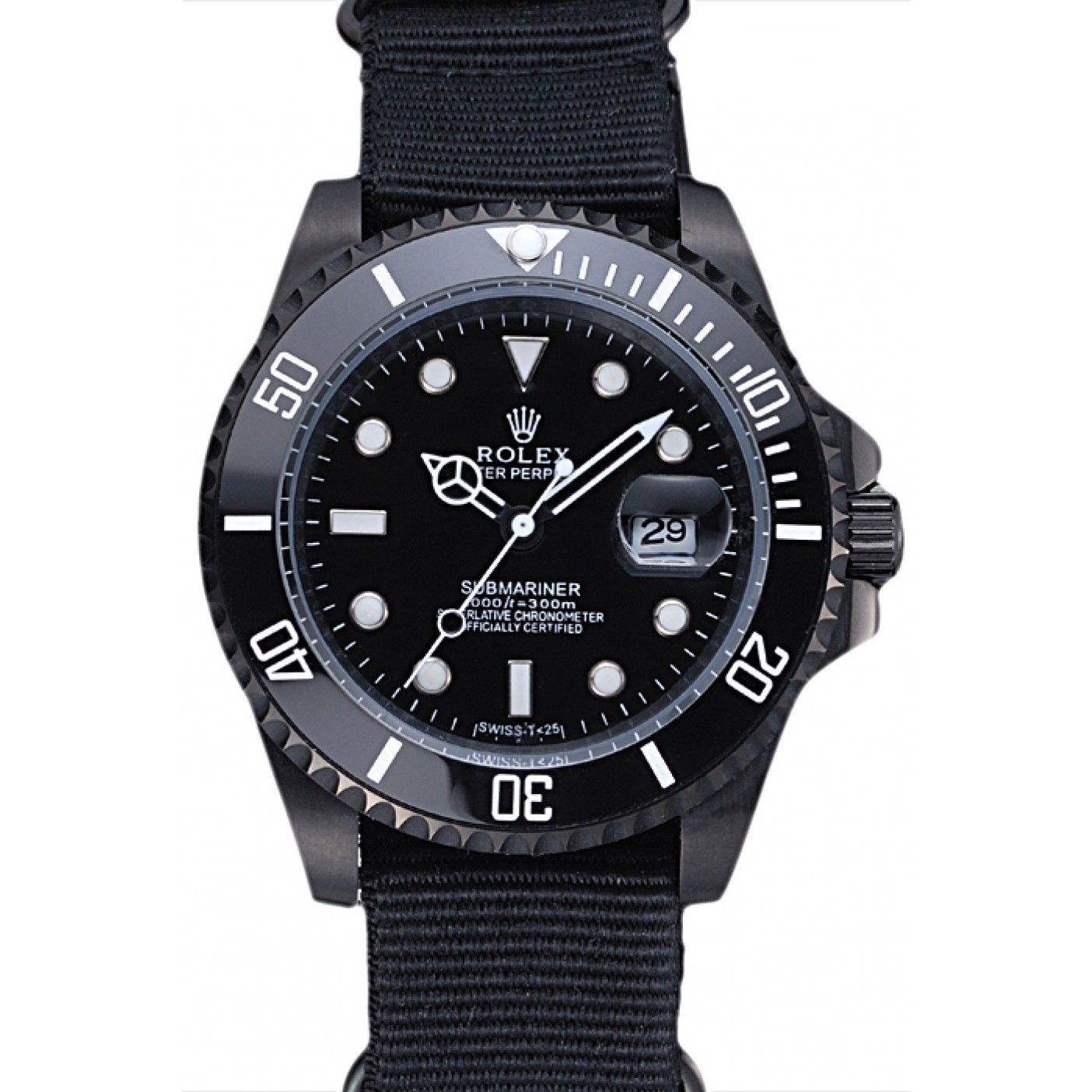 RepTime Watches Rolex Submariner Black Nylon Strap 622006