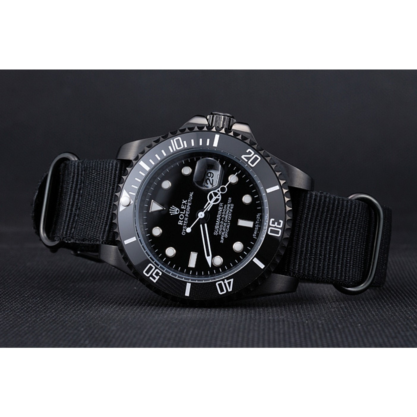 RepTime Watches Rolex Submariner Black Nylon Strap 622006