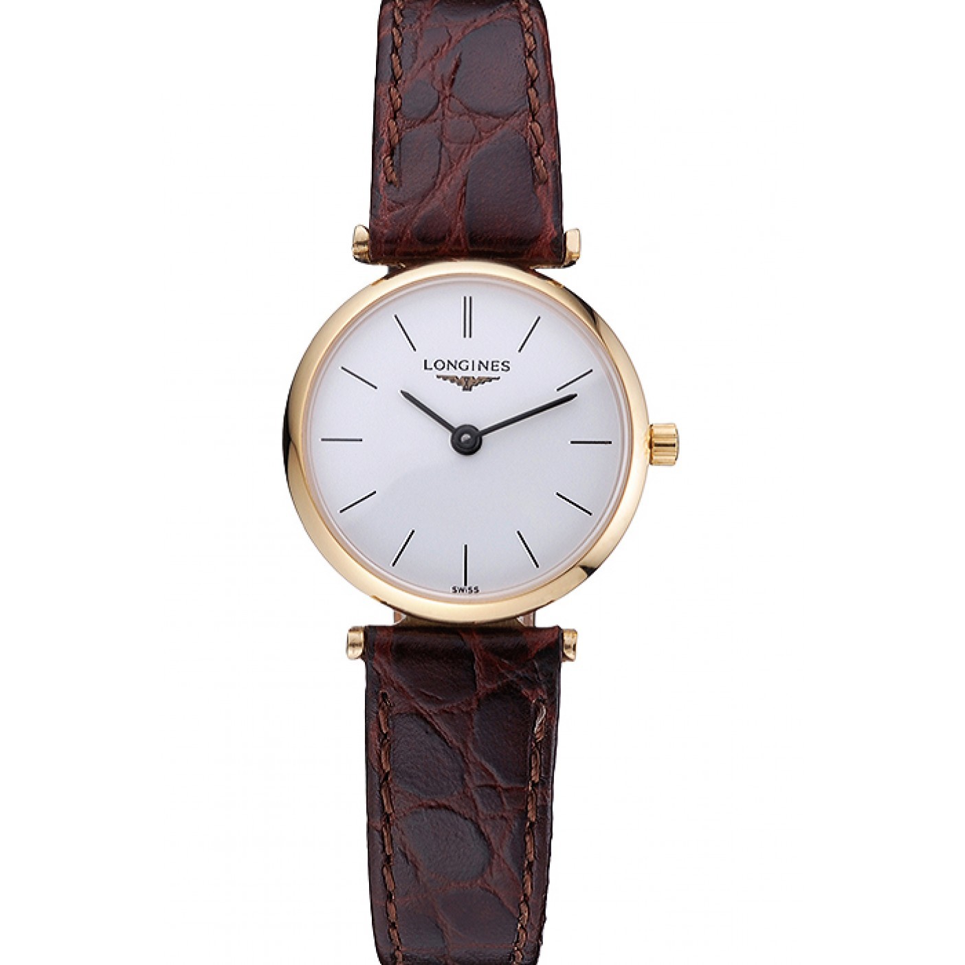 Longines La Grande Classique White Dial Brown Leather Strap Femme 622120