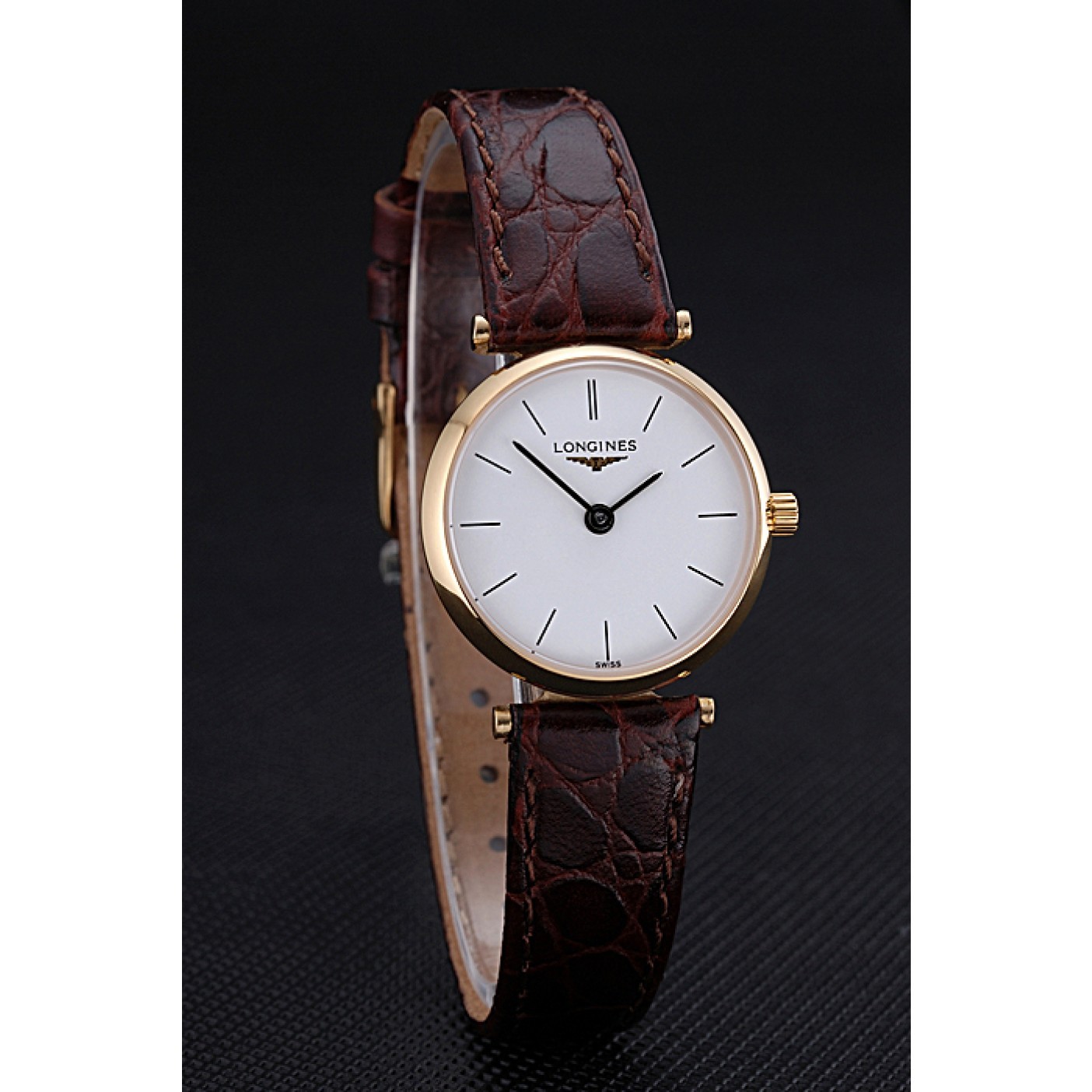 Longines La Grande Classique White Dial Brown Leather Strap Femme 622120