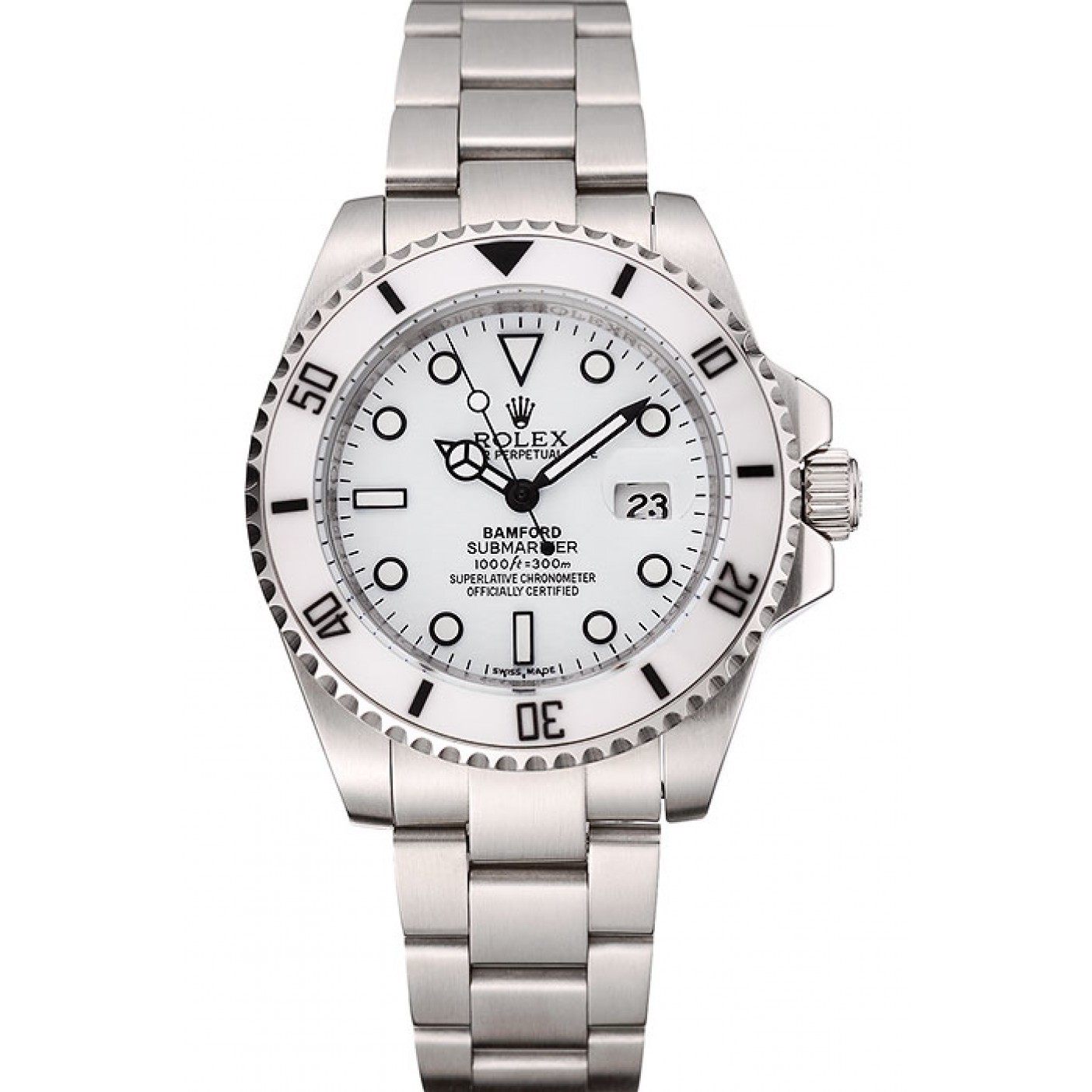 RepTime Watches Rolex Submariner Bamford White Dial Stainless Steel Bracelet 1453863