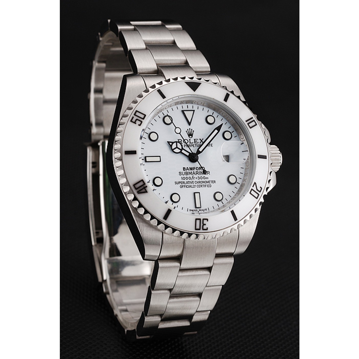 RepTime Watches Rolex Submariner Bamford White Dial Stainless Steel Bracelet 1453863