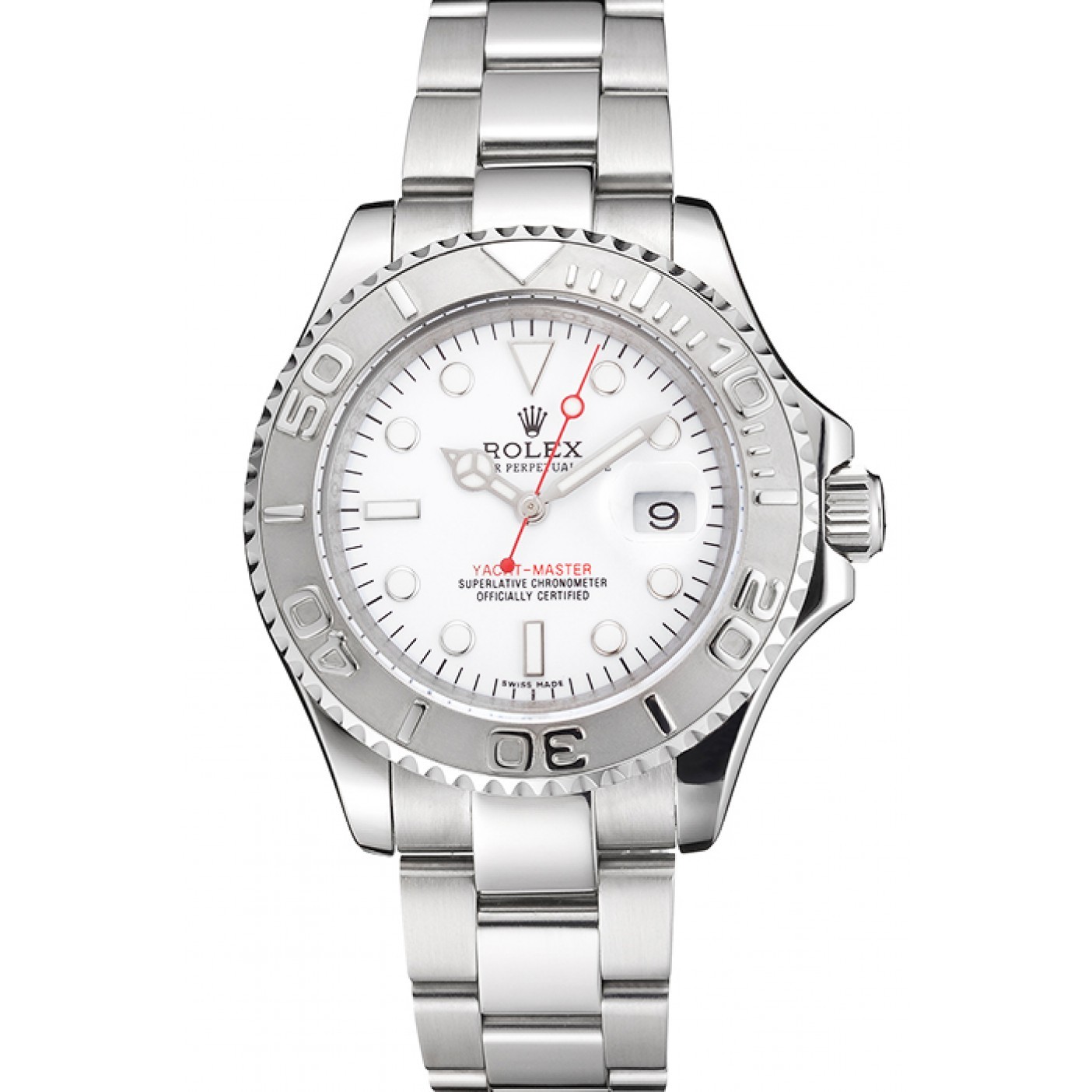 RepTime Watches Swiss Rolex Yacht-Master White Dial Staniless Steel Case And Bracelet