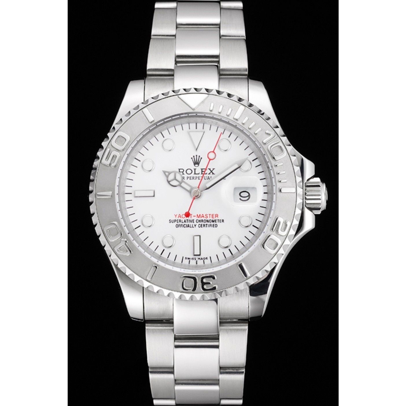 RepTime Watches Swiss Rolex Yacht-Master White Dial Staniless Steel Case And Bracelet