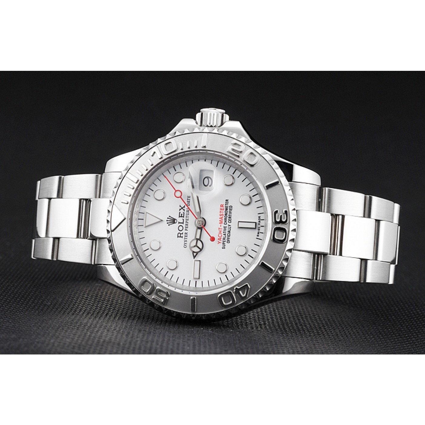 RepTime Watches Swiss Rolex Yacht-Master White Dial Staniless Steel Case And Bracelet