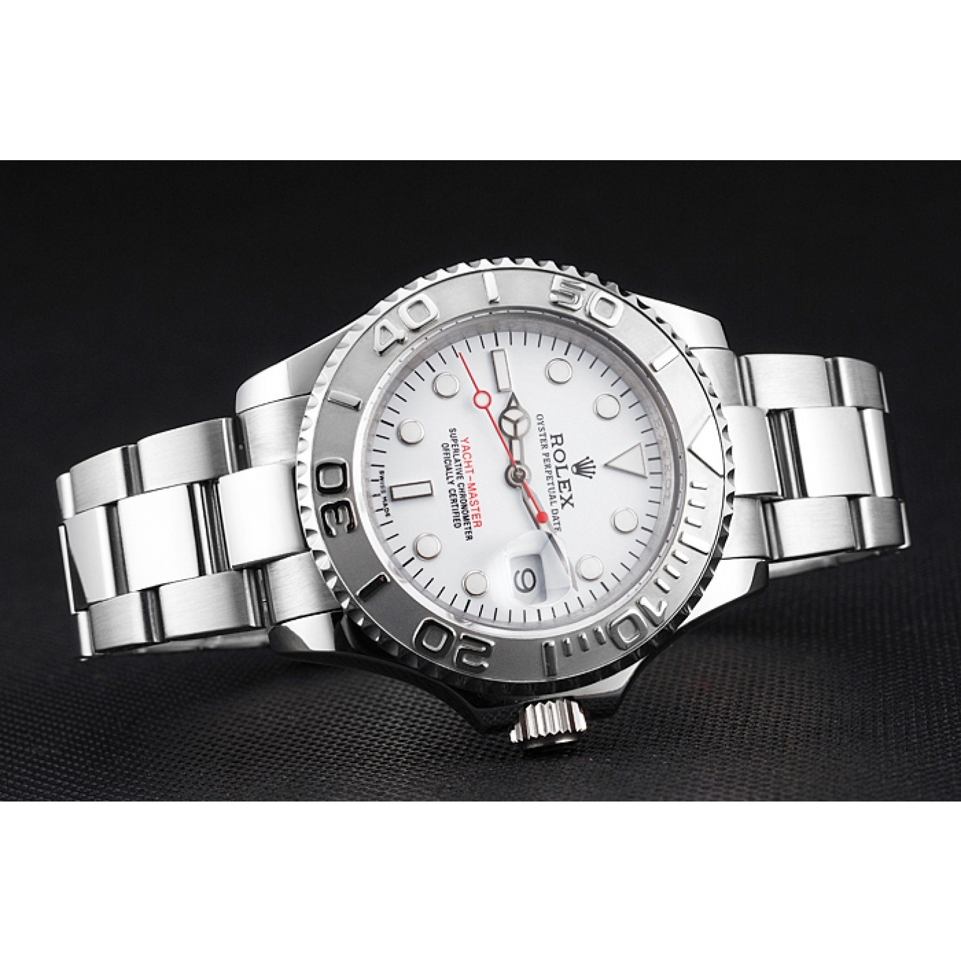 RepTime Watches Swiss Rolex Yacht-Master White Dial Staniless Steel Case And Bracelet