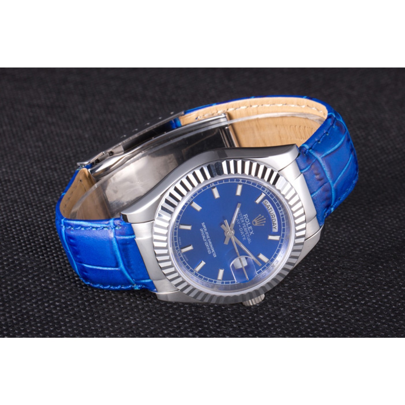 Rolex Day-Date Oyster Collection Blue Leather Band 621490