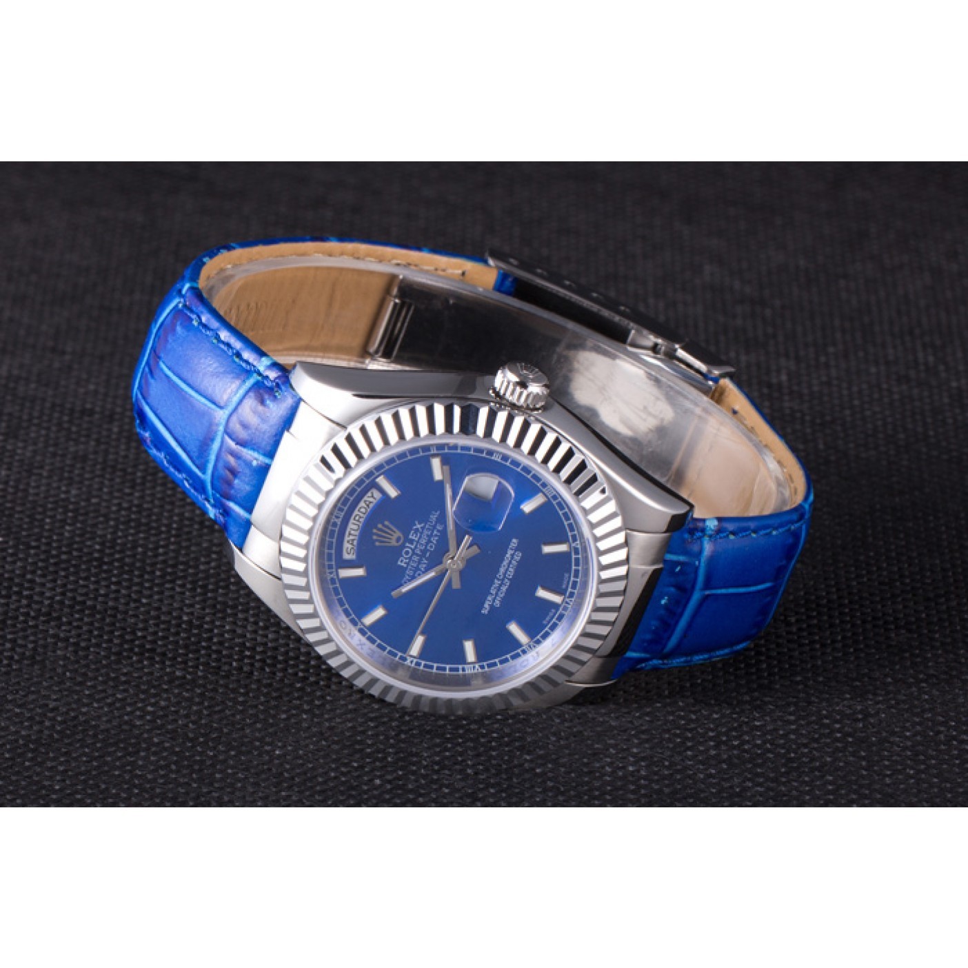 Rolex Day-Date Oyster Collection Blue Leather Band 621490