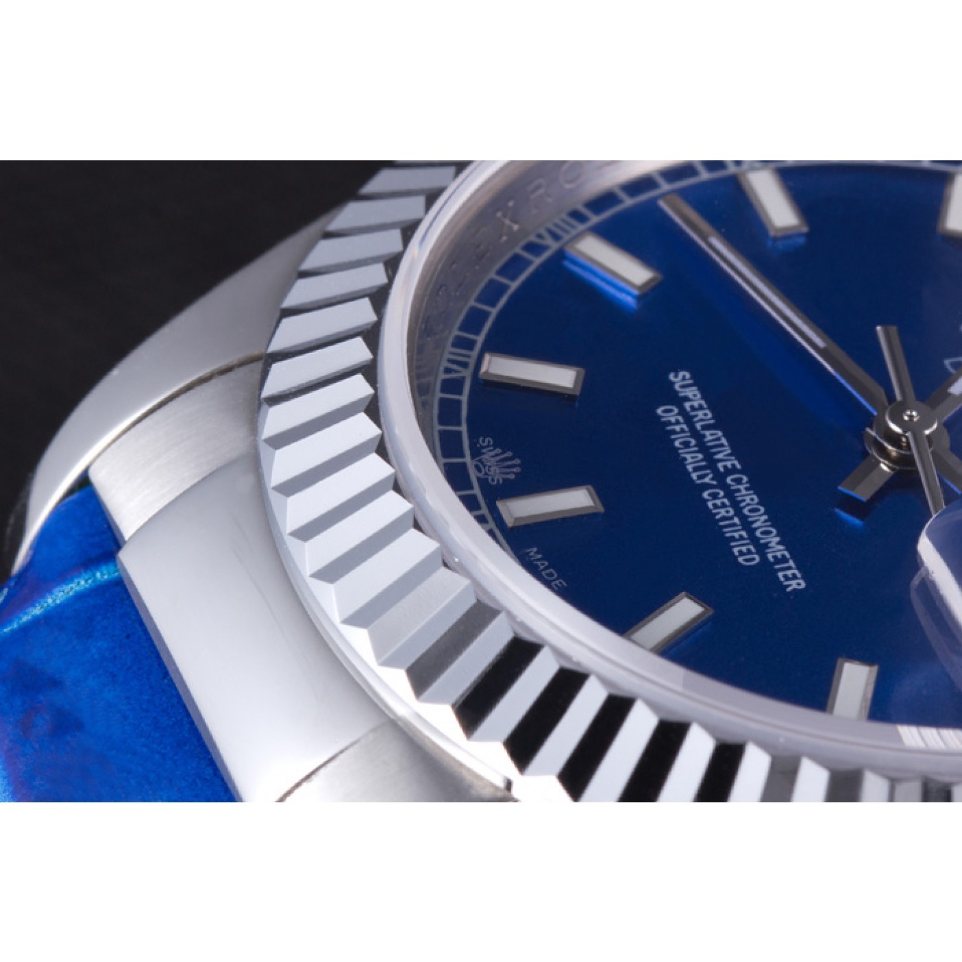 Rolex Day-Date Oyster Collection Blue Leather Band 621490