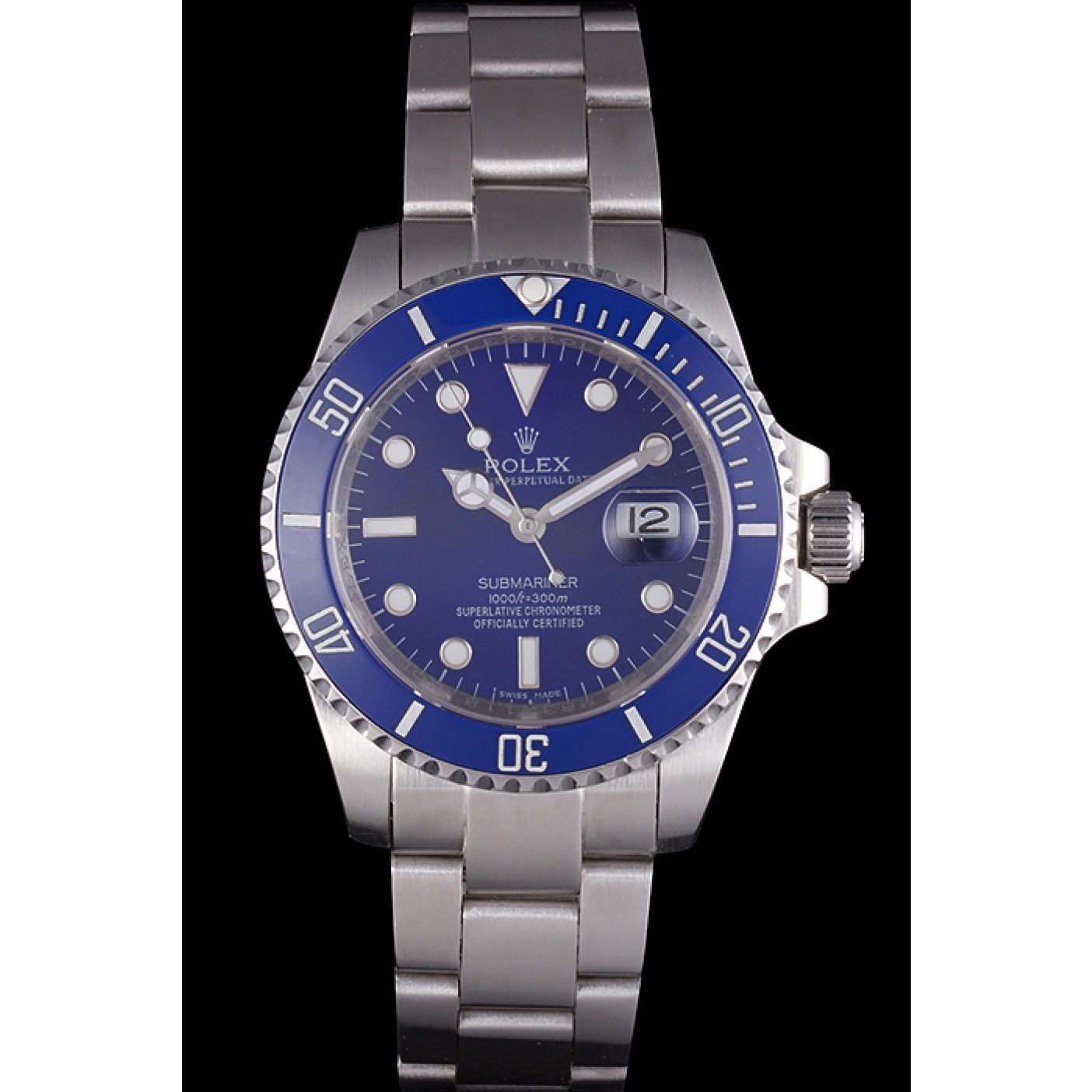 Rolex Submariner Stainless Steel Link Bracelet Blue Dial 621687