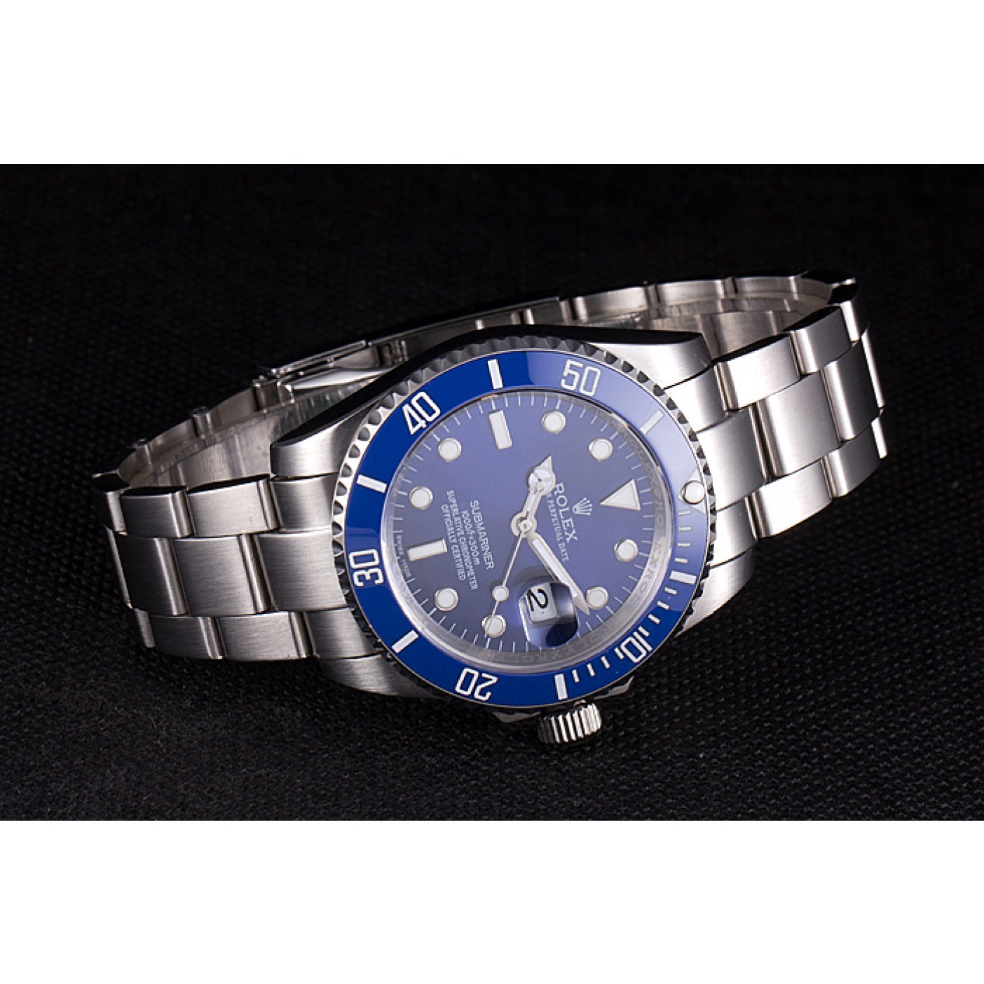 Rolex Submariner Stainless Steel Link Bracelet Blue Dial 621687