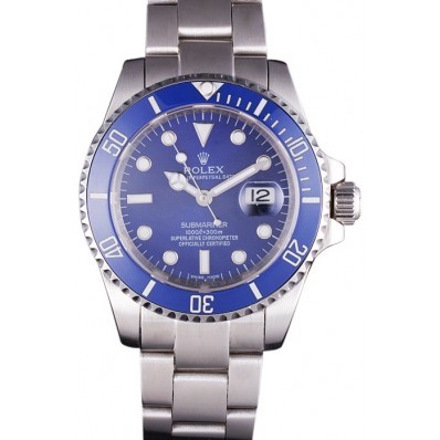 Rolex Submariner Stainless Steel Link Bracelet Blue Dial 621687