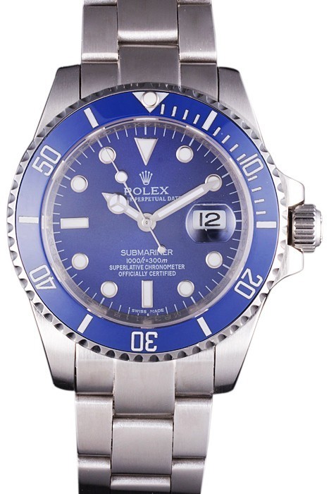 Rolex Submariner Stainless Steel Link Bracelet Blue Dial 621687