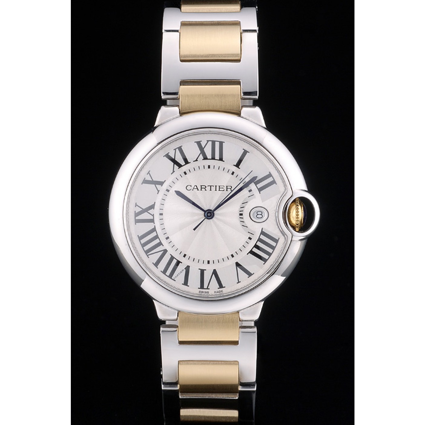 Cartier Ballon Bleu 42mm White Dial Stainless Steel Case Two Tone Gold Bracelet