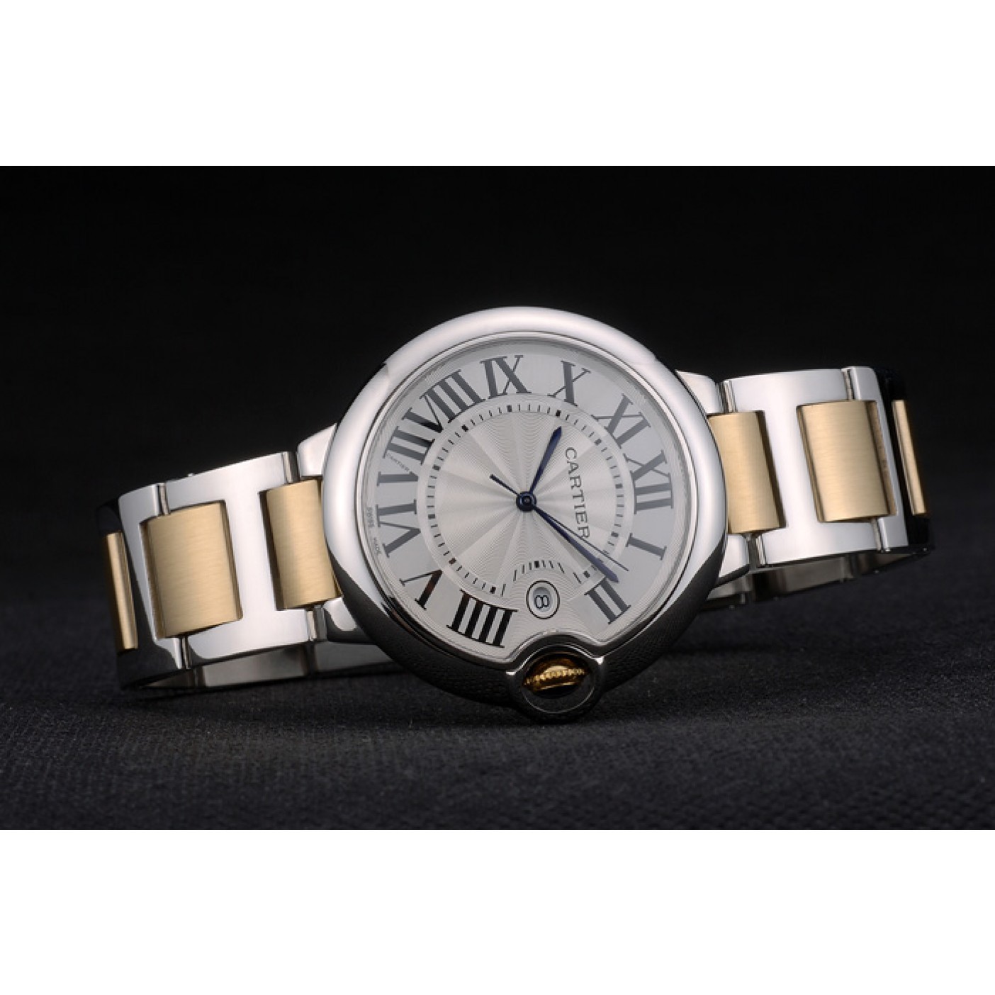 Cartier Ballon Bleu 42mm White Dial Stainless Steel Case Two Tone Gold Bracelet