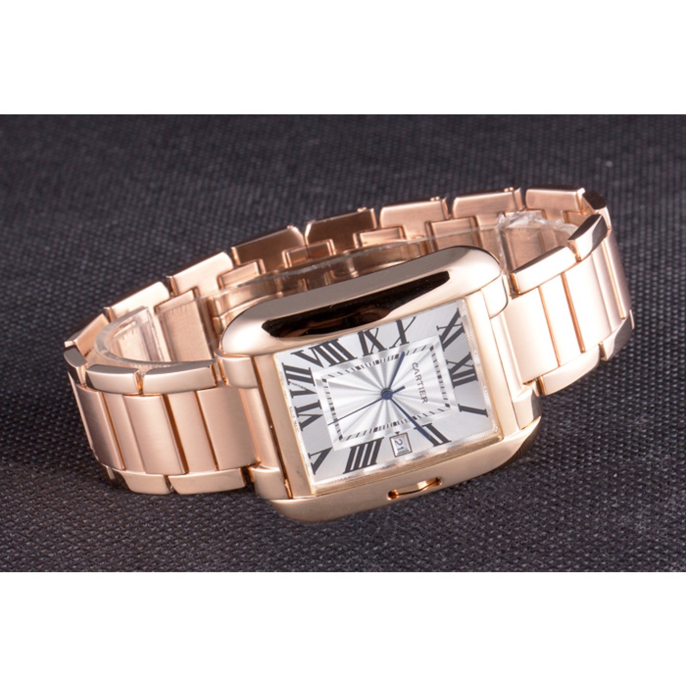 Cartier Tank Anglaise 36mm White Dial Rose Gold Case And Bracelet